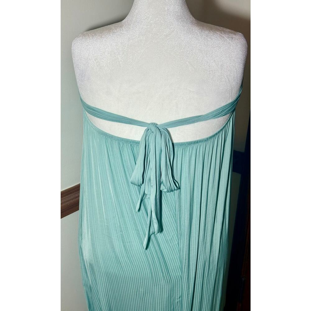 Free People NWT Mint Pleated Strapless Wide Leg Jumpsuit Size Large - Picture 4 of 12